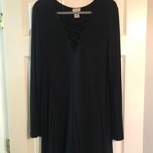 Black tshirt dress long sleeve